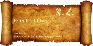 Mittl Lilian névjegykártya